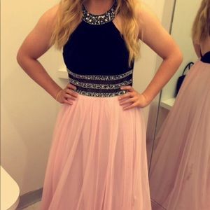 Pink and Black Prom Dress